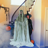 Lifesize Haunting Bewitching Beauty Gruesome Standing Ghost Girl Bride With Flashing Red Eyes Spooky Scary Halloween Prop Decor - Glow-Paradise