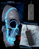 4 Pcs Halloween Mask LED Light up Scary Mask Spooky Skull Mask Cosplay Skeleton Mask for Festival Parties Costume Supplies Favor - Glow-Paradise