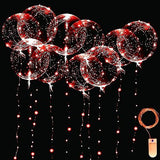 LED Balloons 10 Packs, Light Up Bobo Clear Baloons 20 Inches for Stuffing,Helium Tank for Balloons at Home, 15 pcs, Glow Bubble Ballons with String Lights for Christmas Wedding Birthday Valentines Day Halloween Party Decoration (Warm white (battery includ - Glow-Paradise