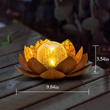 Huaxu Solar Light Outdoor Waterproof Garden Light Metal Glass Decorative LED Lotus Flower Table Lamp - Glow-Paradise