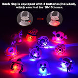 50 PCs Halloween LED Rings Light Up Rings for Kids, Glow in the Dark Halloween Party Supplies Trick or Treat Bags for Kids Adult, Flash Finger Ring Toys Halloween Goodie Bag Fillers - Glow-Paradise