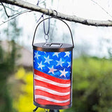 Hanging Solar Lantern Outdoor Decorative Waterproof LED Solar American Flag Lights Tabletop Lamp for Outdoor Patio Garden - Glow-Paradise