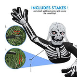 GOOSH 5 FT Height Halloween Inflatables Outdoor Skeleton Zombie Raising a Hand Up with Long Fingers, Blow Up Yard Decoration Clearance with LED Lights Built-in for Holiday/Party/Yard/Garden - Glow-Paradise