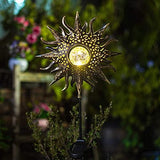 TAKE ME Sun Solar Lights Garden Outdoor,Waterproof Metal Decorative Stakes for Walkway,Yard,Lawn,Patio - Glow-Paradise