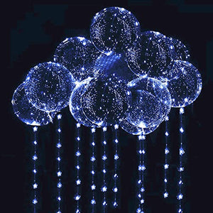 10 PACKS LED Bobo Balloons,Transparent LED Light Up Balloons,Helium Style Glow Bubble Balloons with String Lights for Party Birthday Wedding Festival Decorations (White) - Glow-Paradise