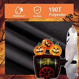 DECORLIFE 6FT Halloween Inflatables, Blow up Ghost with Pumpkin Cart, Outdoor Halloween Decorations with Built-in LED Lights for Lawn, Garden, Yard - Glow-Paradise
