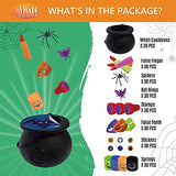 ATFUNSHOP 240 PCS Halloween Party Favors 30 Pack Prefilled Small Plastic Witch Cauldron Halloween Toys in Bulk Halloween Prizes Gifts Miniatures for Kids Trick or Treat - Glow-Paradise
