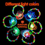 Coluans Halloween LED Bracelets 10 Pack Halloween Party Favors for Kids Halloween Trick Or Treat Goodies Beaded Flashing Bracelets Light Up Bracelets Glow in the Dark Party Favors - Glow-Paradise