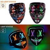 2 Pack Halloween Purge Masks Led Light Up Masks and Gloves Set for Halloween, Festival Cosplay (Style B) - Glow-Paradise