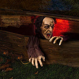 FUN LITTLE TOYS Crawling Zombie Halloween Decorations with LED Light-Up Eyes and Sound, Scary Zombie Groundbreaker Halloween Decor, Outdoor, Yard - Glow-Paradise