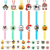 Halloween Party Favors Kids Toys - 82 PCS Halloween Glow In The Dark Party Supplies, 50 Rings + 20 Brooches + 6 LED Necklaces + 6 Flash Bracelets, Halloween Goodie Bag Fillers Kids Party Decorations - Glow-Paradise
