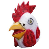 Molezu Rooster Mask,Halloween Novelty Costume Party Latex Animal head Mask Chicken Cock Cosplay Props,White (A) (C) - Glow-Paradise