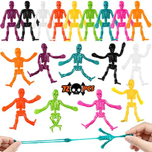 72 PCS Halloween Stretchy Skeleton Toys, Halloween Party Favors for Kids, Halloween Stretchy Toys Set, Halloween Goody Bag Fillers, Treat Bag Stuffers, Pinata Fillers, Sticky Toys for Trick or Treat Parties Classroom Rewards - Glow-Paradise