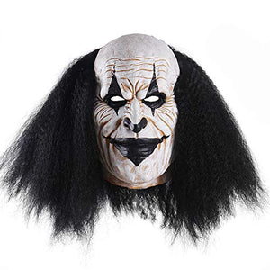 Adults Creepy Clown Face Mask Scary Joker Masks for Halloween（Black） - Glow-Paradise