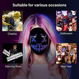 Halloween Mask LED Face Transforming Mask with Bluetooth Programmable for Halloween Masquerade Costumes Cosplay Party Light Up Mask for Adult Men Women, APP or Gesture Control, Rechargeable - Glow-Paradise