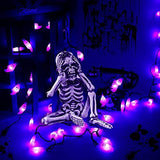 RECESKY 60 LED Halloween String Lights - 19.4ft Purple Ghost String Light with 30v Plug in, Extendable 8 Modes Halloween Lighting for Outdoor Garden Yard House Bedroom Halloween Party Decorations - Glow-Paradise