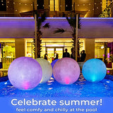 TIALLY Full Moon Floating Pool Lights Solar Powered - 16 inch Inflatable Led Pool Balls, Floating Solar Pool Lights for Swimming Pools, Ponds, Patio, Wedding, Pool Party - Outdoor Pool Decor (4 Pack) - Glow-Paradise