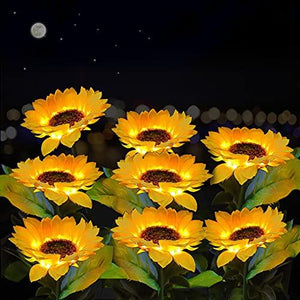 Sunflower Solar Lights, Blueguan 8 Pack Solar Flowers with 80 LED Per Solar Sunflower Lights Set – Durable, Rechargeable LED Solar Flowers Lights Outdoor Garden Waterproof for Patio Lawn Yard Pathway - Glow-Paradise
