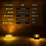 ROSHWEY Solar Ground Lights, 2 Packs Glass Solar Brick Lights with 8 LED Waterproof In-Ground Outdoor Landscape Lighting for Patio Pathway Lawn Yard Deck Driveway Walkway - Glow-Paradise