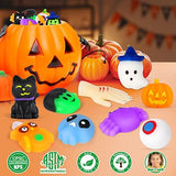 HINZER 36PCS Halloween Mochi Squishy Toys Halloween Themed Squishies Halloween Party Favors Bulk Treat Bags Gifts Halloween Goodie Bag Fillers Squeeze Kawaii Cute Squishies for Kids Girls Boys - Glow-Paradise