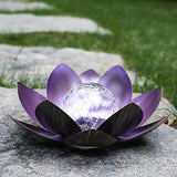 Solar Light Outdoor , Metal Glass Decorative Waterproof Garden Light LED Solar Flower Lights for Patio , Lawn,Walkway,Tabletop,Ground (Purple) - Glow-Paradise