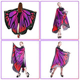 Butterfly Wings for Women, Butterfly Shawl Fairy Ladies Cape Nymph Pixie Costume Accessory (Purple Red) - Glow-Paradise
