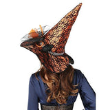 QinYing Orange Halloween Costume LED Light Witch Hats for Women Steeple Top with Lamp for Party Orange - Glow-Paradise