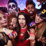 Mosoan Halloween Party Favors Toys for Kids 38 Pieces Halloween Led Light Up Ring Necklaces Bracelets Brooch - Light Up Halloween Toys Glow in the Dark Party Supplies Halloween Goodie Bag Fillers Halloween Prizes Game Toys - Glow-Paradise
