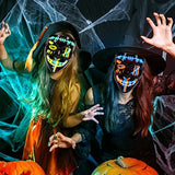 2PACK Halloween Purge Masks Halloween Scary Mask Led Light Up Masks for Festival Cosplay. - Glow-Paradise