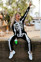 Tipsy Elves Women's Halloween Costume Skeleton Jumpsuit Size Medium - Glow-Paradise