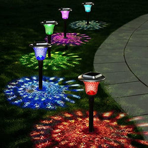 Solar Outdoor Lights, Auto Changing Solar Pathway Colorful Bright Glass Garden Lights,Waterproof Solar Powered Landscape Lights for Lawn Patio Courtyard Walkway Yard - Glow-Paradise
