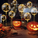10 Pcs Bobo Balloons, 10 Pcs String LED Light up Balloons with Clear Balloons for Helium Tank Birthday Party Wedding House Decorations, Warm White - Glow-Paradise