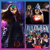 Halloween Purge Mask Light up - CHAOYU LED Scary Face Mask 2 Color Glow Mask with 3 Light Modes Masquerade Costume for Adults Kids Men Women(Yellow & Red) - Glow-Paradise