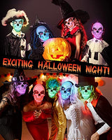 4 Pcs Halloween Mask LED Light up Scary Mask Spooky Skull Mask Cosplay Skeleton Mask for Festival Parties Costume Supplies Favor - Glow-Paradise