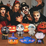 6 Packs-Halloween Squishies Toys Slow Rising, Gift Box Includes Ghost: Vampire,Pumpkin,Skull,Black Cat,Mummy,Bat, Halloween Soft Stress Relief Sensory Toys for Girls,Boys,Kids Party - Glow-Paradise
