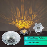 Huaxu Solar Lights Outdoor Garden, Crackle Globe Glass Lotus Decoration, Waterproof LED Metal Flower Lights for Patio,Lawn,Walkway,Tabletop,Ground - Glow-Paradise