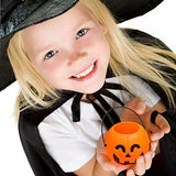 HANSGO Mini Halloween Portable Pumpkin Bucket, 12PCS 2.5 inches Small Halloween Pumpkin Candy Buckets Children Trick or Treat Bags - Glow-Paradise