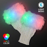 Light Up Fuzzy Fingerless LED Glow Gloves - Glow-Paradise