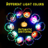 CCINEE 10pcs Halloween Led Bracelets, Light Up Toys Beaded Flashing for Non Candy Treats Halloween Party Favors Halloween Toys Kids Goody Bag Fillers Glow in the Dark Party Supplies(10 Styles) - Glow-Paradise