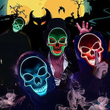 Halloween Scary MaskAdult Halloween Masks for Halloween Festival Party with 3 Flash Modes Dual color(Green Red) - Glow-Paradise