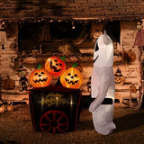 DECORLIFE 6FT Halloween Inflatables, Blow up Ghost with Pumpkin Cart, Outdoor Halloween Decorations with Built-in LED Lights for Lawn, Garden, Yard - Glow-Paradise