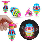 PROLOSO 15-Pack LED Light Up Flashing UFO Spinning Tops with Gyroscope Novelty Bulk Toys Party Favors - Glow-Paradise