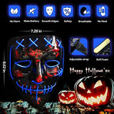 JUEYINGBAILI Scary Purge Costume Mask- Light Up Led Cosplay Creepy Masks- Cosplay Costumes- Purge Masks- Costume Masks - Glow-Paradise
