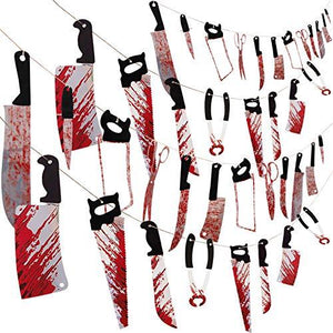 Moon Boat 4 Sets Bloody Garland Banner - Halloween Zombie Vampire Party Decorations Supplies - Glow-Paradise