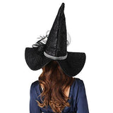 QinYing Black Halloween Costume LED Light Witch Hats for Women Steeple Top with Lamp for Party Black - Glow-Paradise