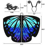 Butterfly Wings for Kids Butterfly Shawl Fairy Girl Cape Nymph Pixie Costume Halloween Accessory Children Size (Starry Blue c) - Glow-Paradise