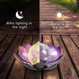 Solar Light Outdoor , Metal Glass Decorative Waterproof Garden Light LED Solar Flower Lights for Patio , Lawn,Walkway,Tabletop,Ground (Purple) - Glow-Paradise