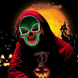 Halloween Scary MaskAdult Halloween Masks for Halloween Festival Party with 3 Flash Modes Dual color(Green Red) - Glow-Paradise