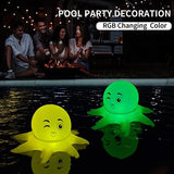 SEMANJLL Floating Pool Light, Solar Powered 20 inch Inflatable Octopus with Cute Expression LED Pool Ball Floating Lights Outdoor Decoration for Pool Yard Party (1 PCS) - Glow-Paradise