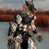 BerrysParadise Halloween Werewolf Mask for Men, Women, Teens, Adults Wolf Mask with Claws Gloves and Realistic Scar Stickers for Scary Party Cosplay Costume （Brown） - Glow-Paradise